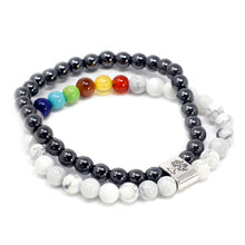 Load image into Gallery viewer, Magnetic Gemstone Bracelet - White Howlite Chakra
