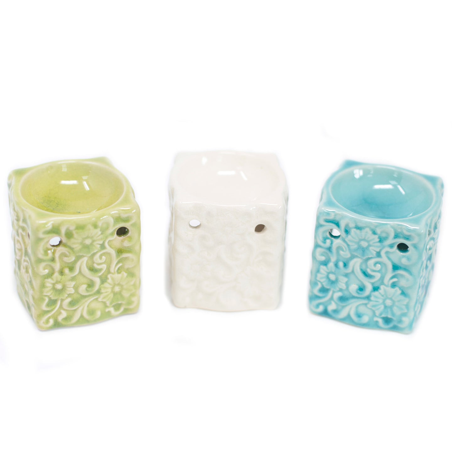 Classic Small Square Floral Oil Burners