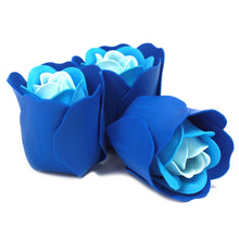 Load image into Gallery viewer, Set of 3 Soap Flower Heart Box - Blue Roses
