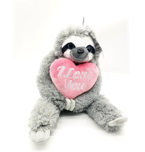 Load image into Gallery viewer, Plush Sloth with Heart &quot;I Love You&quot; PINK HEART 30cm
